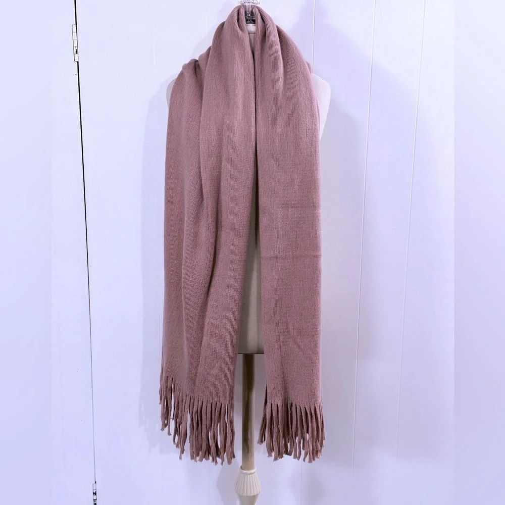 Steve Madden | Dusty Rose Oversized Blanket Scarf with Fringe